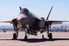 F-35A Lighting II carrying a B61-12 Joint Test Assembly sits on the flight line at Nellis Air Force Base c USAF