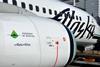 Alaska Airlines biofuel powered engine, 