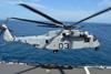 CH-53K King Stallion takes off from the USS Wasp (LHD) for a launch and recovery test as part of sea trials