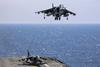 AV-8B Harrier USMC landing on USS Iwo Jima
