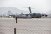 Evacuees load on to a United Arab Emirates (UAE) Boeing C-17 Globemaster III during an evacuation at Hamid Karzai International Airport, Kabul, Afghanistan, Aug. 21.