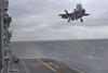 F-35B Lighting II performs deck landing qualifications on the USS Wasp March 5, 2018
