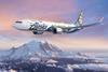 Digital rendering of Boeing's 2021 "ecoDemonstrator", a 737 Max 9, in Alaska Airlines' colours