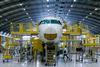 An Embraer E-Jet in assembly