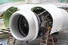 A 737 Max CFM Leap engine in Boeing's Renton assembly site