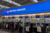 British Airways check-in at Heathrow counter