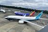 Boeing 737 Max at Boeing field in Seattle on 14 June 2022