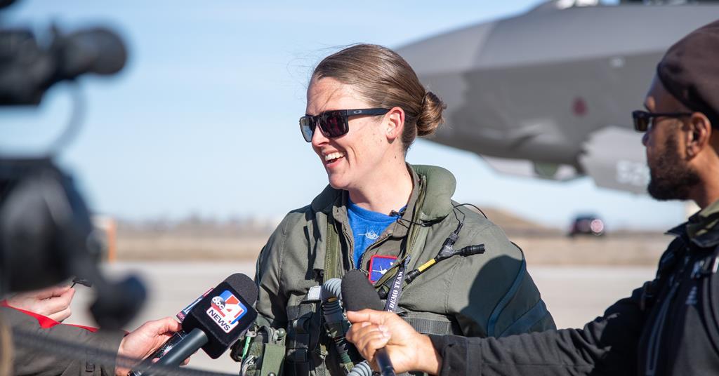 Air Force pilot Major Kristin 'Beo' Wolfe is on Cloud 9 in