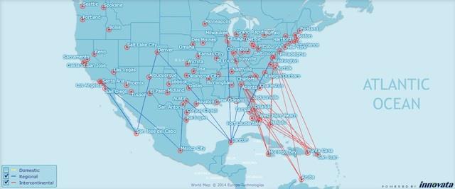 southwest airlines map from austin