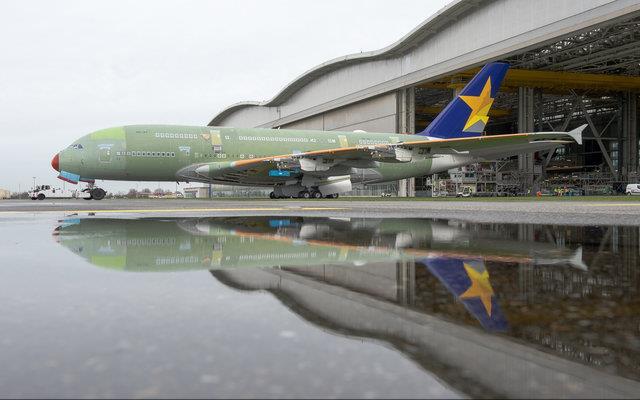 PICTURE: Skymark's first A380 rolls out | News | Flight Global