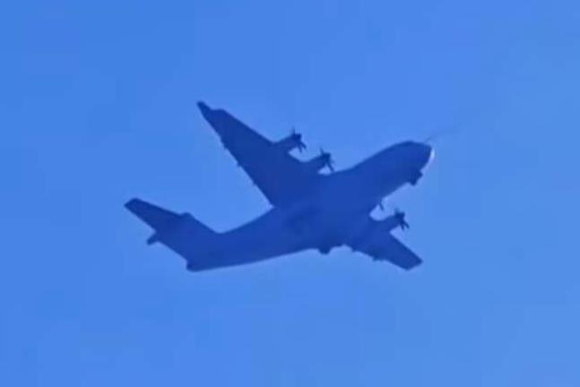New four-engined Chinese tactical transport spotted in flight