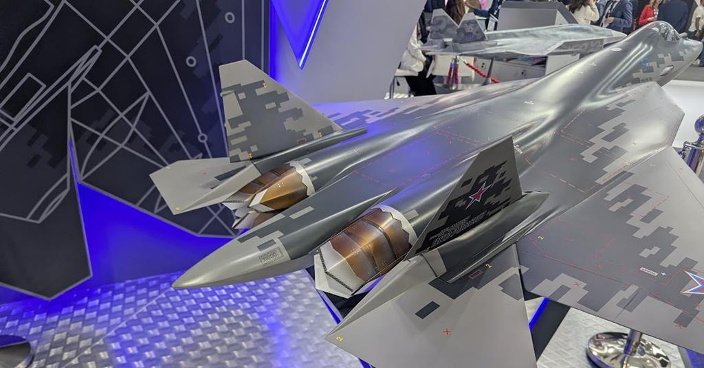 Russia showcases Su-57E stealth nozzles and weapons at Dubai show