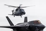 Royal Navy Crowsnest Merlin with F-35B