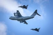 A400M Rafale Eurofighter formation