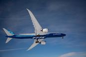 Boieing 777-9 777X in flight gear down