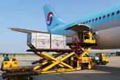 Korean Air A330 being loaded with air cargo