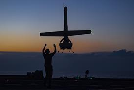 V-Bat landing on USNS Spearhead