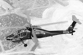Hughes YAH-64 in flight c Creative Commons