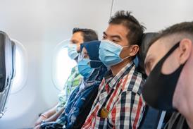 Passengers with masks