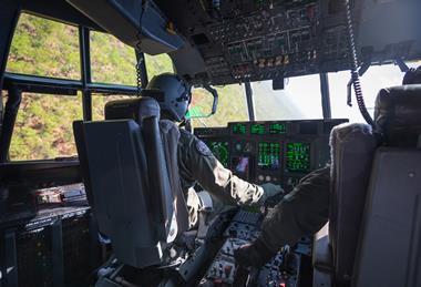 C-130J cockpit during Diamond Storm 2022