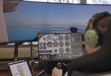 Stanfrod AI test in Learjet 25 flight simualtor