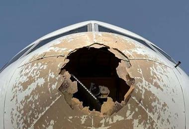 Delta 767 radome hail damage-c-ANSV