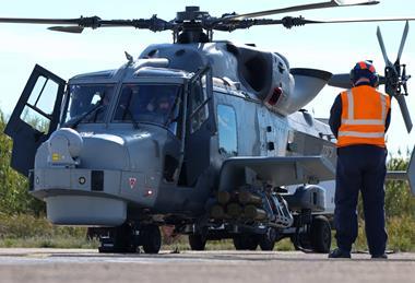 Royal Navy Wildcat with Martlet missiles
