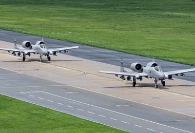 A-10s taxi at Osan air base South Korea c USAF