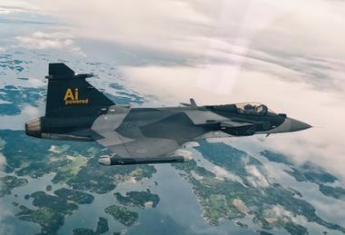 Gripen E flying