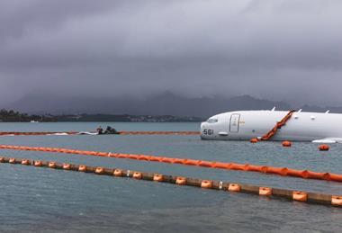 Containment Booms around crashed P-8A