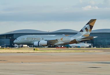 Etihad Airbus A380 Heathrow