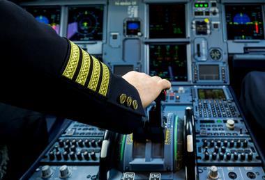 Pilot at controls