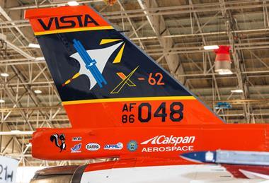 X-62 VISTA tail fin c 412 test wing