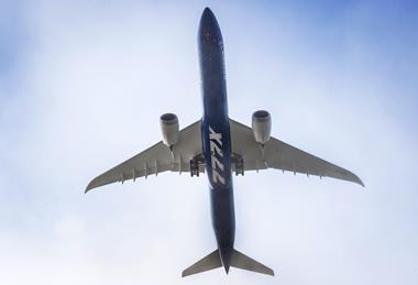 Boeing 777X 777-9 first flight Belly