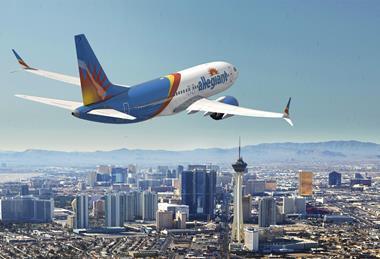 An Allegiant 737 Max near Las Vegas