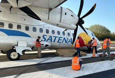 Satena ATR gear collapse San Andres-c-Aeronautica Civil