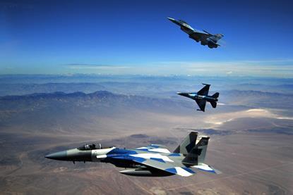 Aggressor F-16s and F-15 c USAF