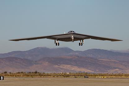 Second B-21 test aircraft launches from Palmdale c USAF