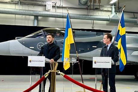 Zelensky with Gripen E