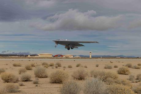 B-21 taking off
