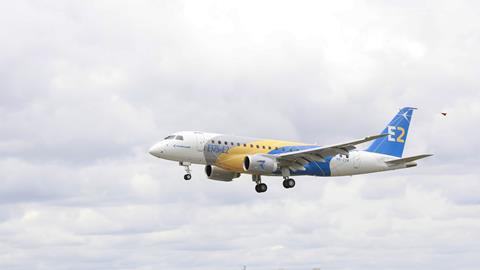 Embraer S First E175 E2 Takes To The Skies In Sao Jose Dos Campos