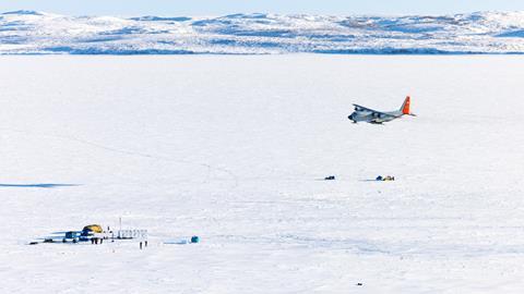 LC-130 landing Parsons Lake, Northwest Territories, Canada