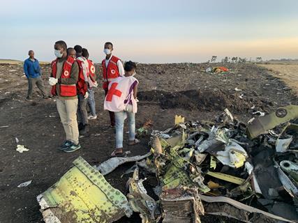 Ethipoian Airlines Boeing 787-800 MAX crash wreckage 