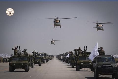 Taliban victory day parade UH-60s