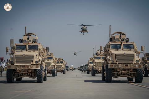 Taliban UH-60s with MRAPs