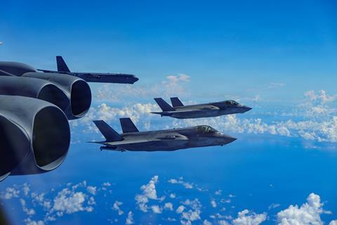 F-35Bs with USAF B-52H