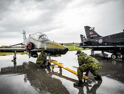CT-155 hooked up for towing c RCAF