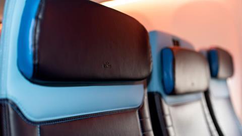 KLM 737-800 headrest