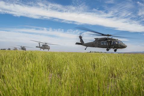 1 - Black Hawk group take off c Idaho Army National Guard