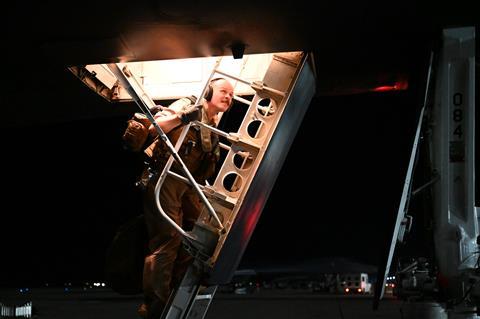 B-1B crew boards ahead of Syria strike